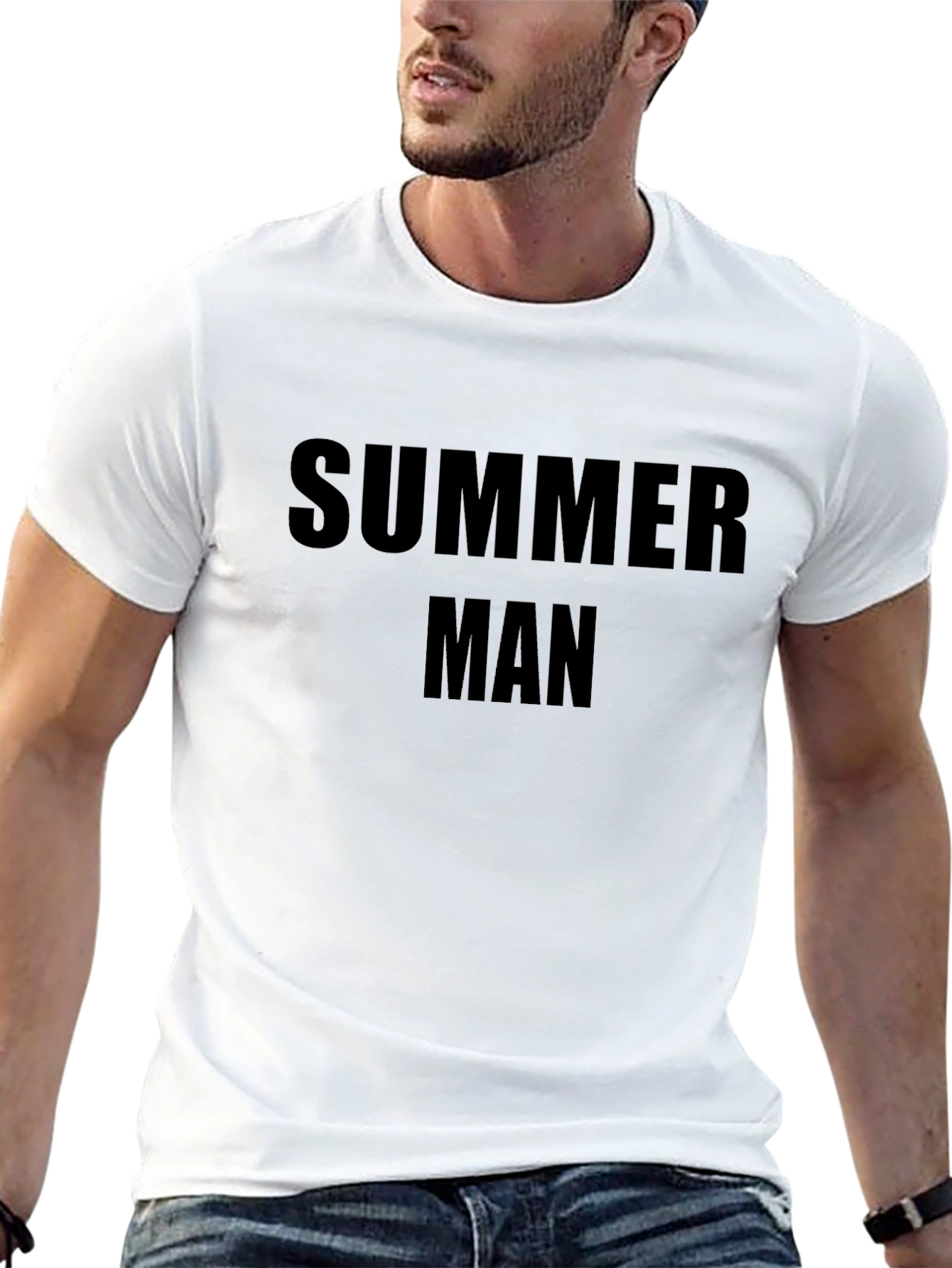 Summer Man Black Graphic Tee - Stylish Casual Wear