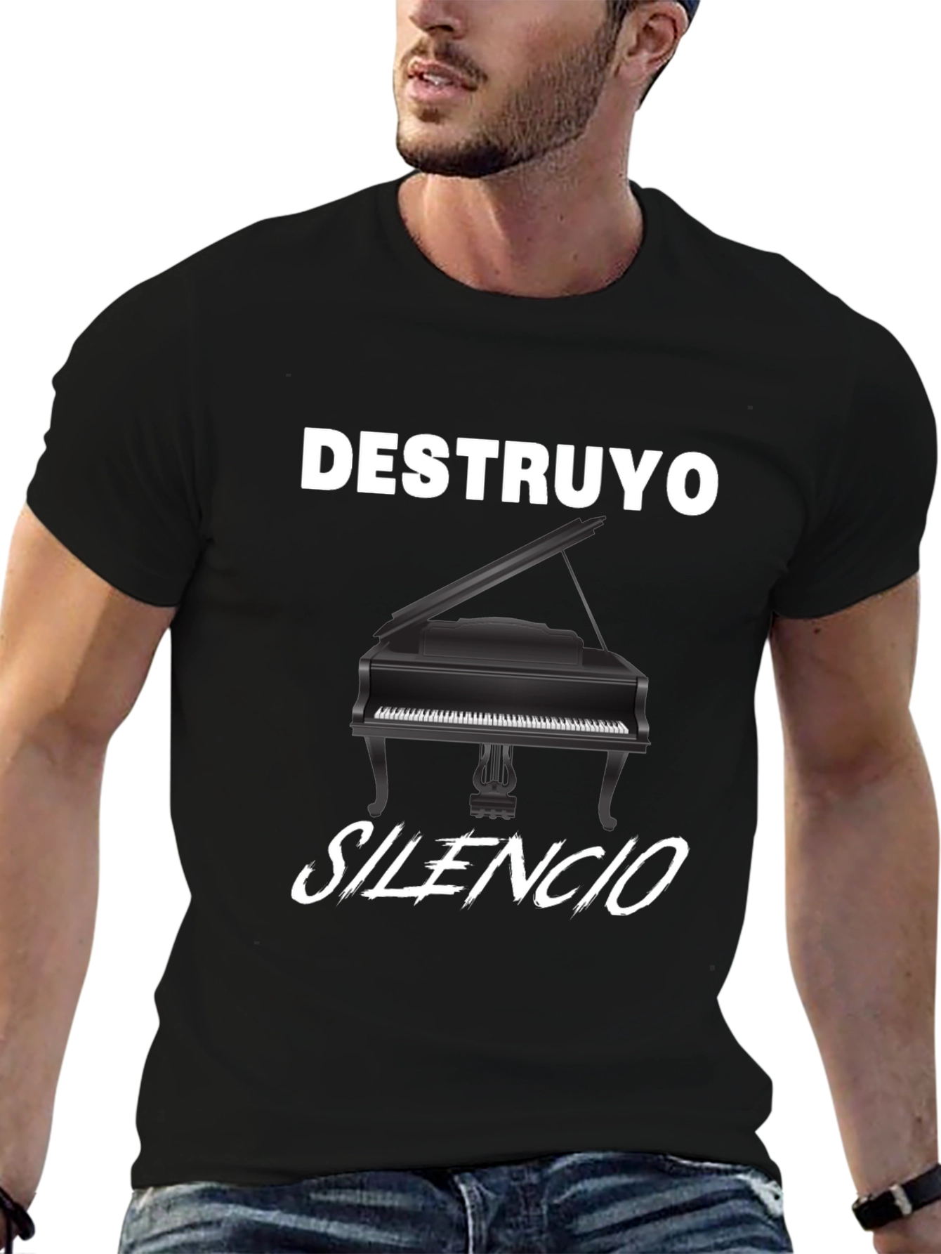 Destruyo Silencio Piano Graphic T-Shirt