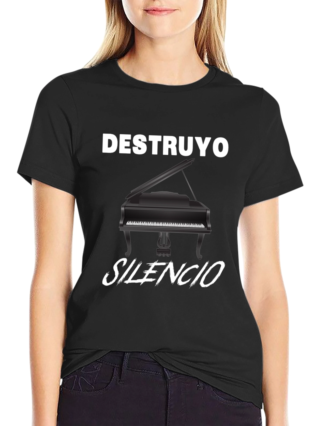 Destruyo Silencio Piano Graphic T-Shirt