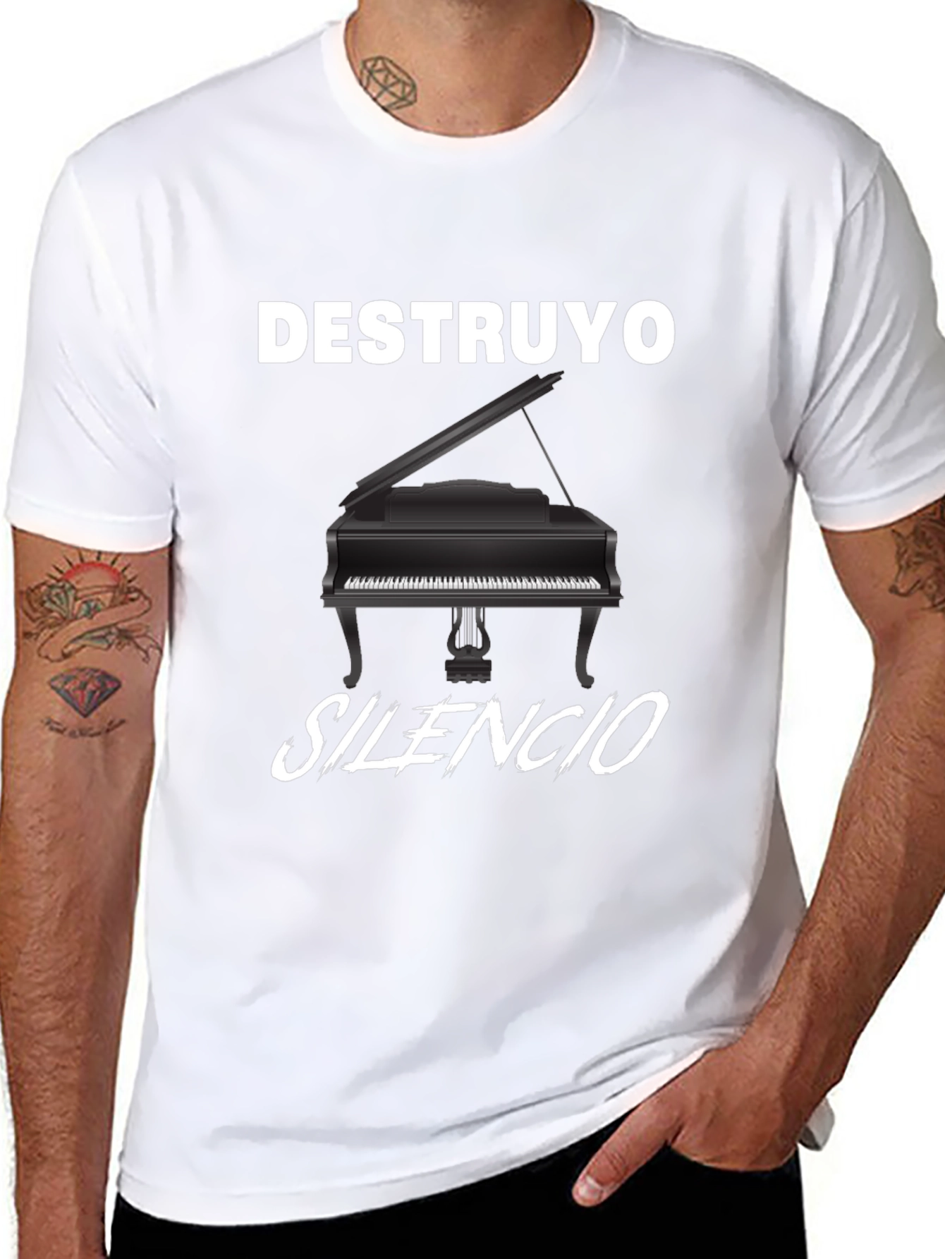 Destruyo Silencio Piano Graphic T-Shirt