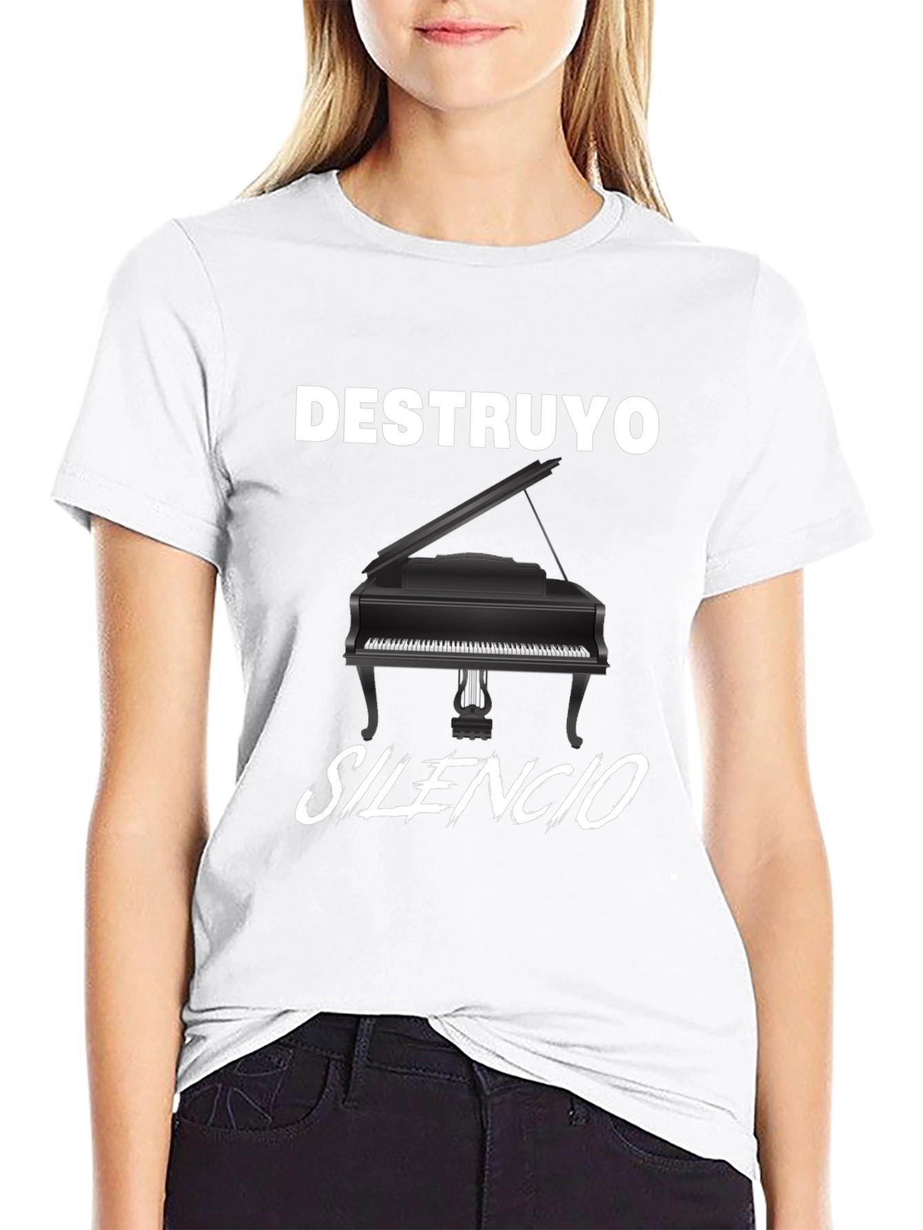 Destruyo Silencio Piano Graphic T-Shirt