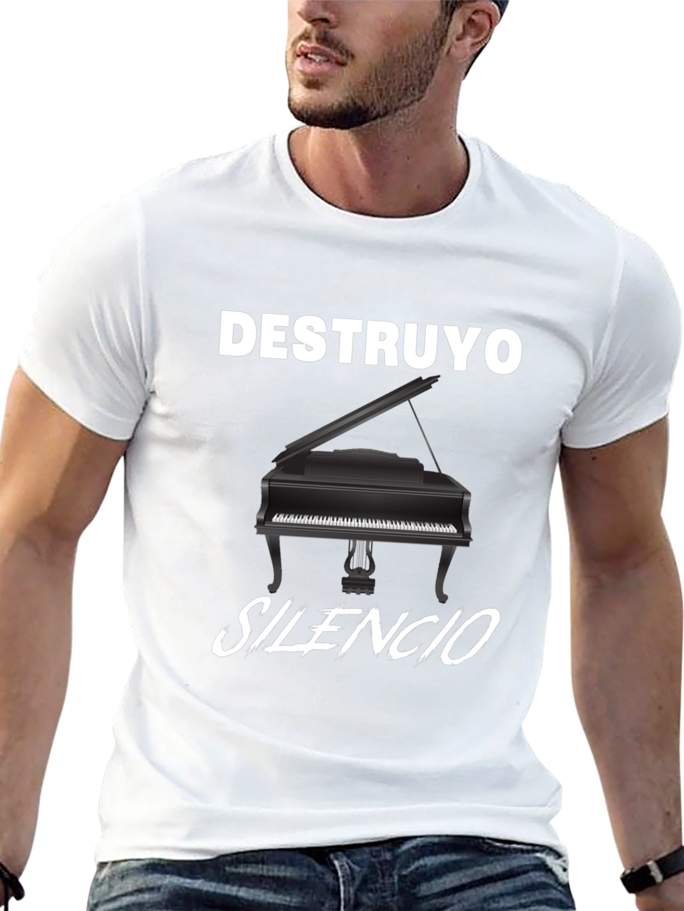 Destruyo Silencio Piano Graphic T-Shirt