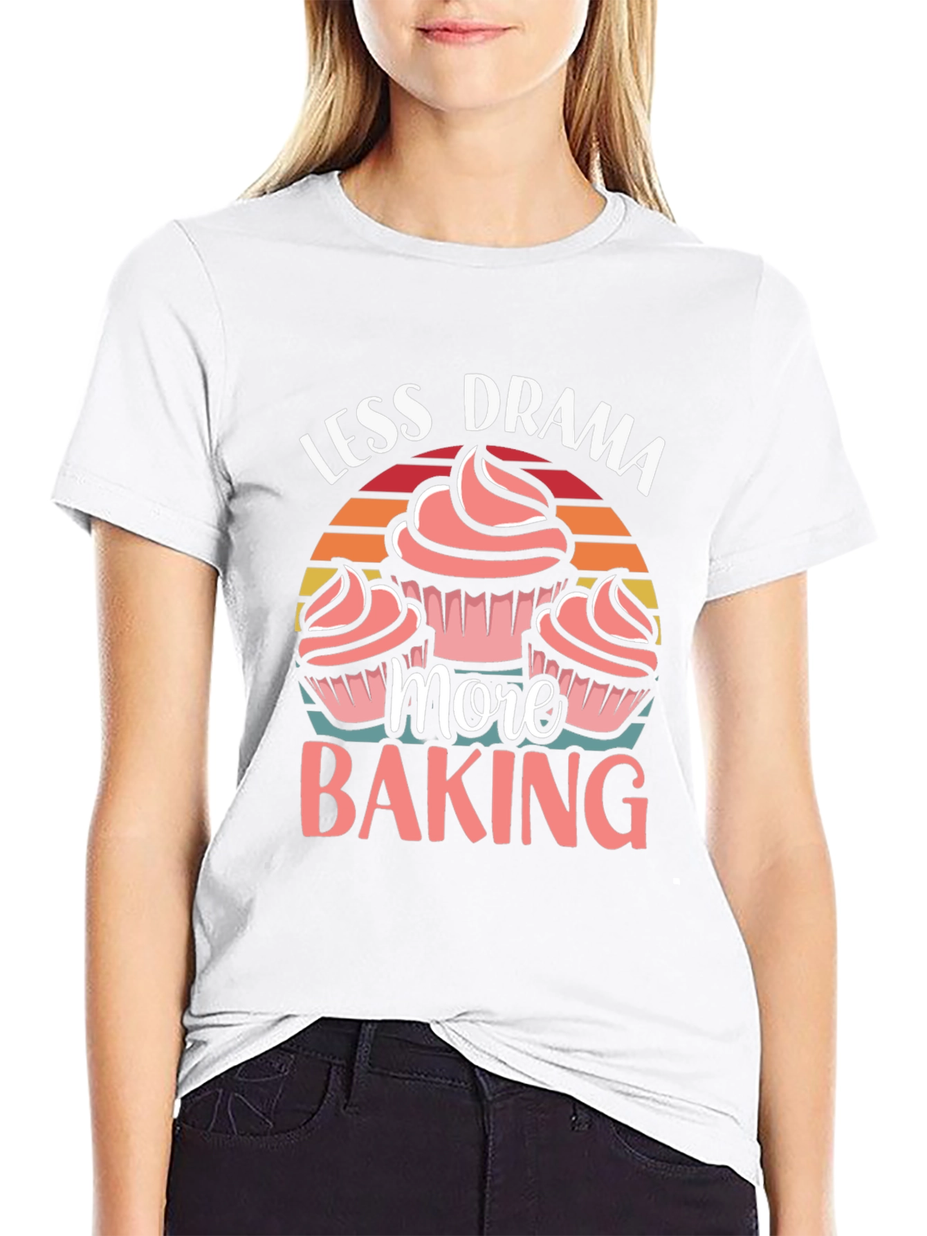 Less Drama More Baking T-Shirt Cupcake Graphic
