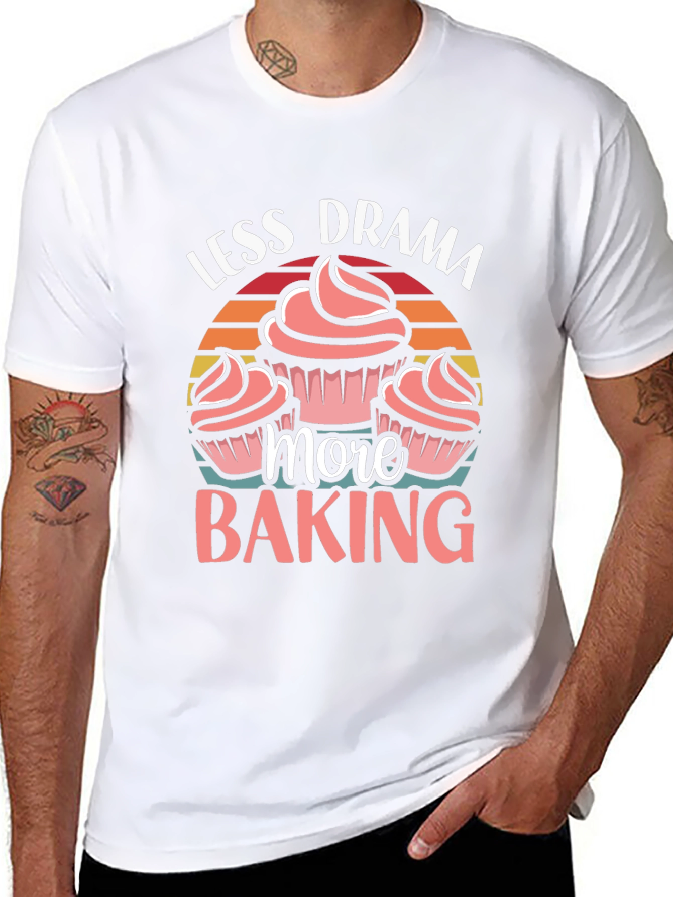 Less Drama More Baking T-Shirt Cupcake Graphic