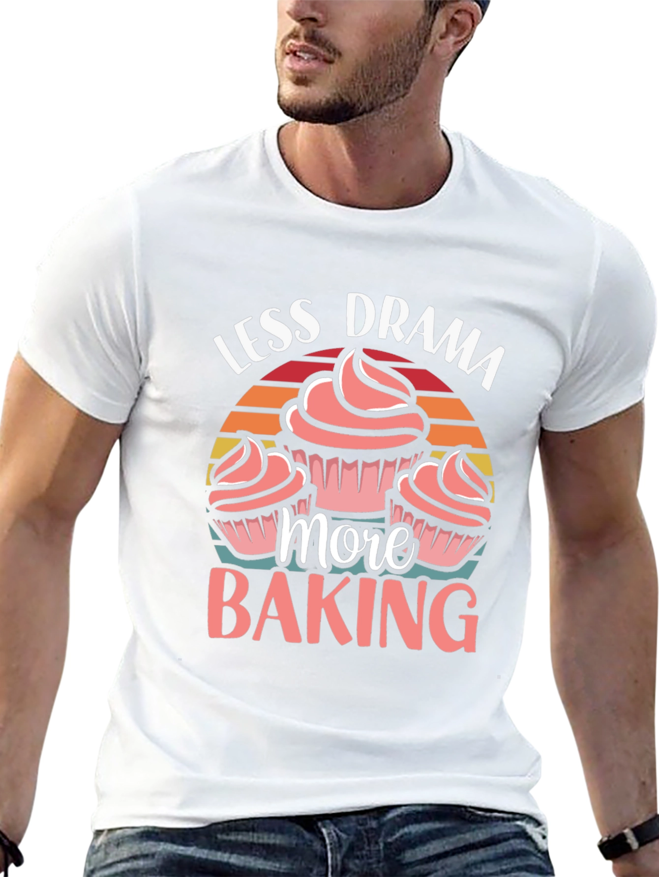 Less Drama More Baking T-Shirt Cupcake Graphic