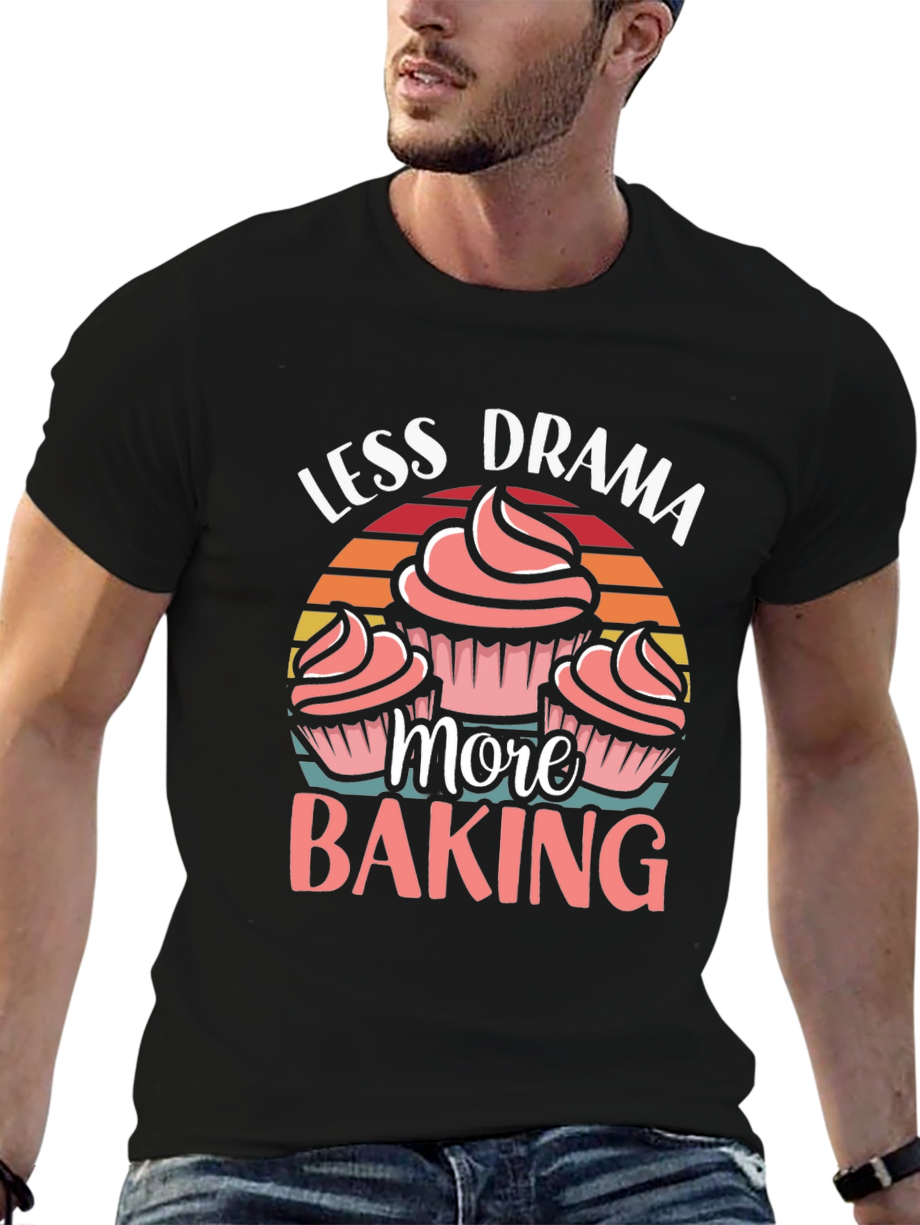 Less Drama More Baking T-Shirt Cupcake Graphic