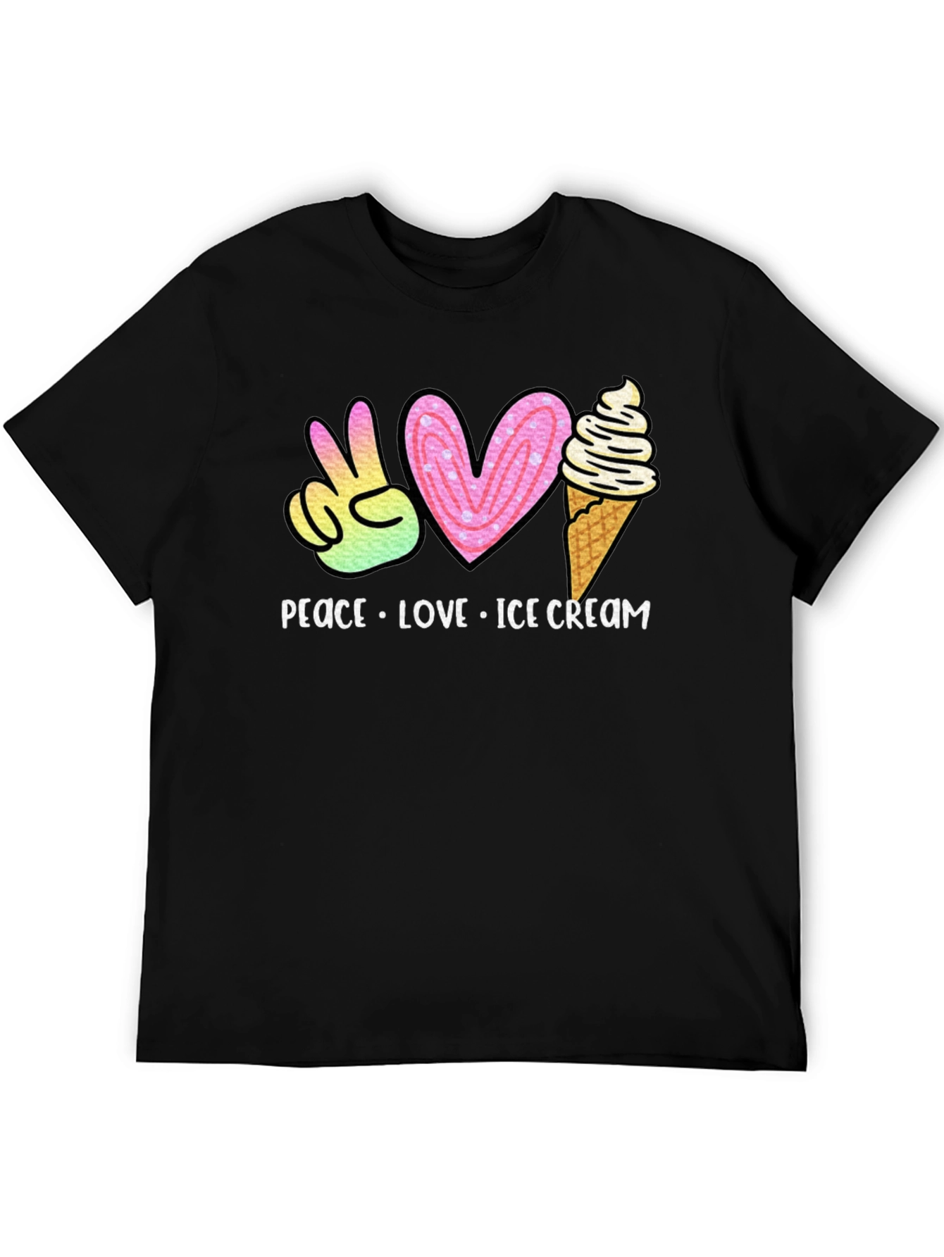 Peace Love Ice Cream Graphic T-Shirt