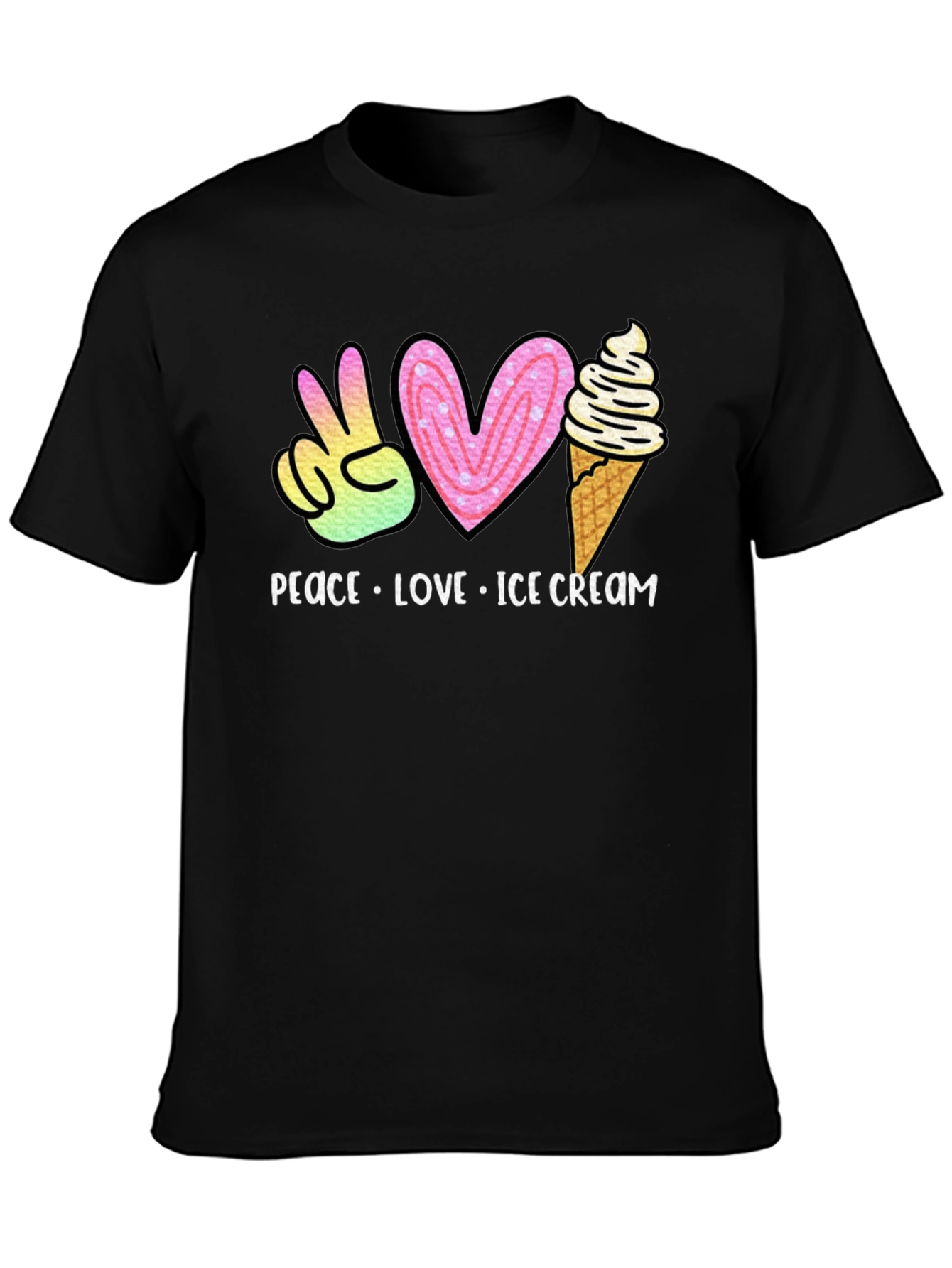 Peace Love Ice Cream Graphic T-Shirt
