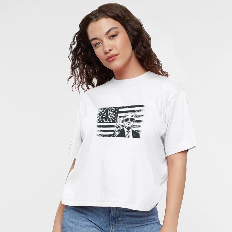 Trump 45 47 USA Flag Peace Sign
