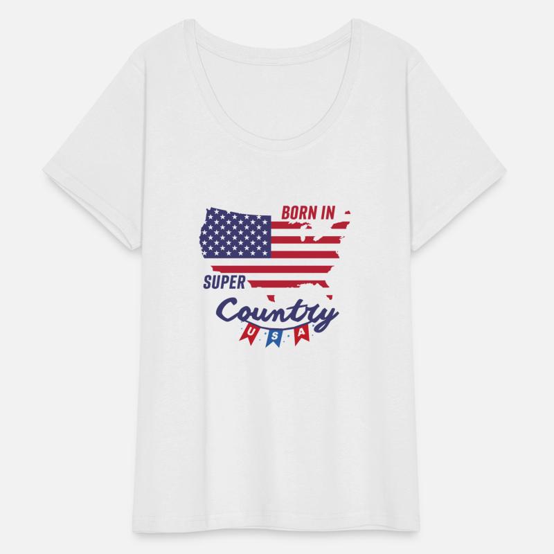 Tshirt 4th July America Born In Super Country