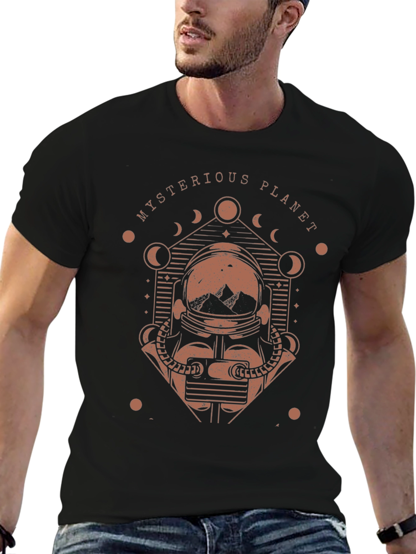 Mysterious Planet Graphic T-Shirt - Space Astronaut Design