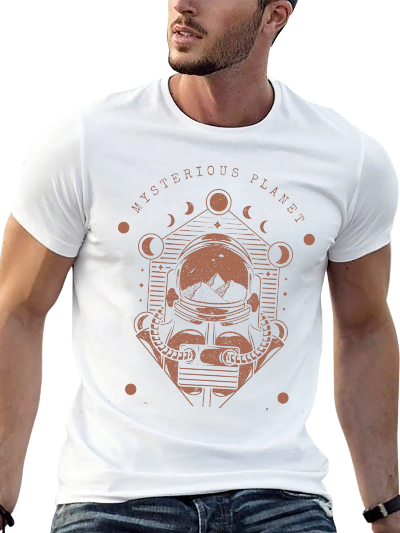 Mysterious Planet Graphic T-Shirt - Space Astronaut Design