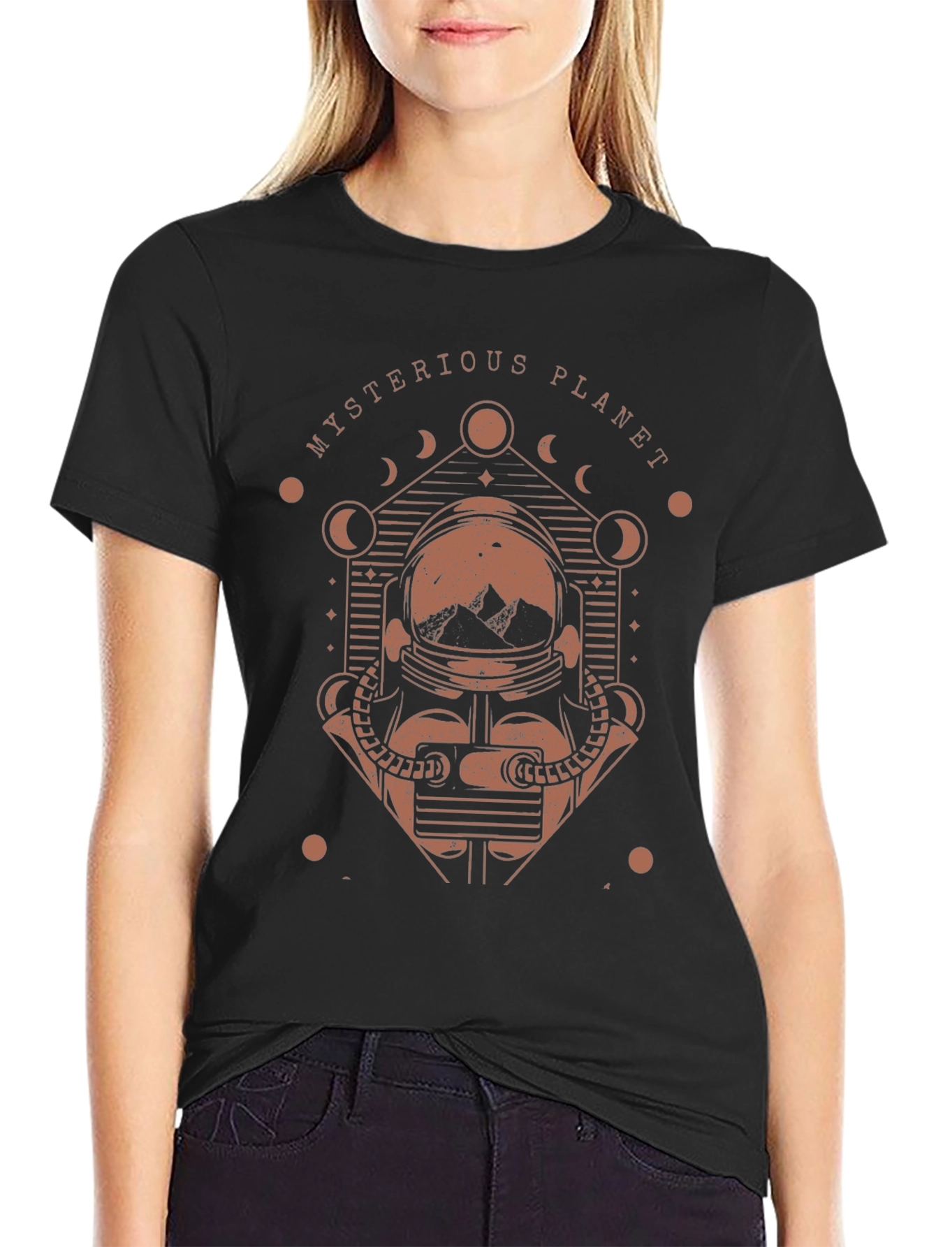 Mysterious Planet Graphic T-Shirt - Space Astronaut Design