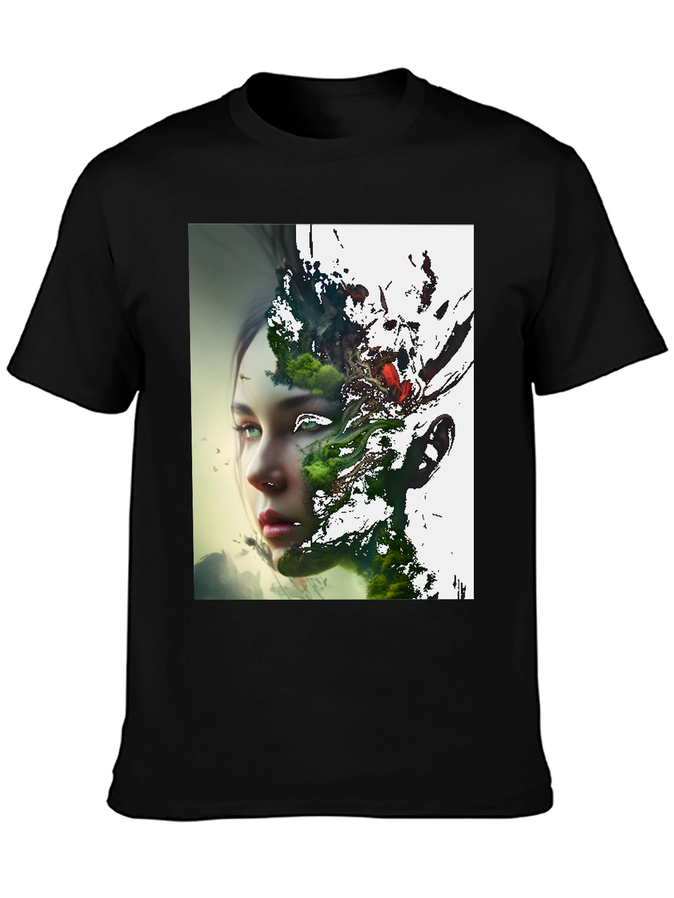 Nature Meets Portrait Black Tee