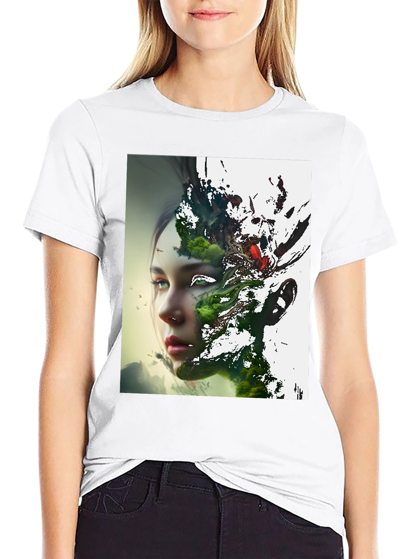 Nature Meets Portrait Black Tee