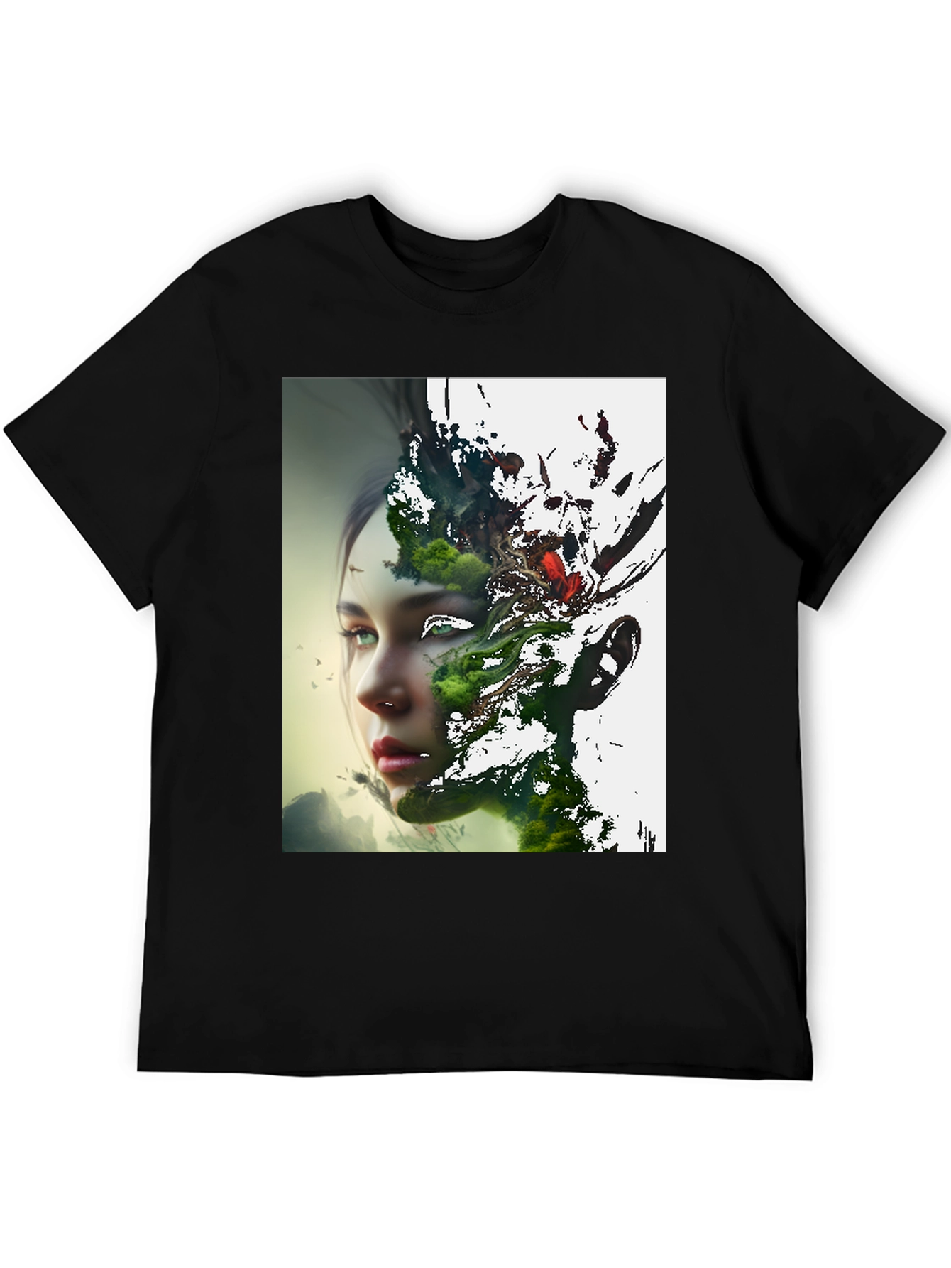 Nature Meets Portrait Black Tee