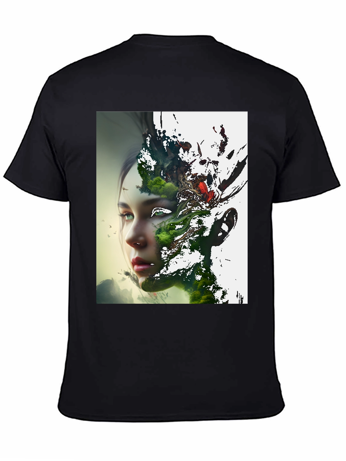 Nature Meets Portrait Black Tee