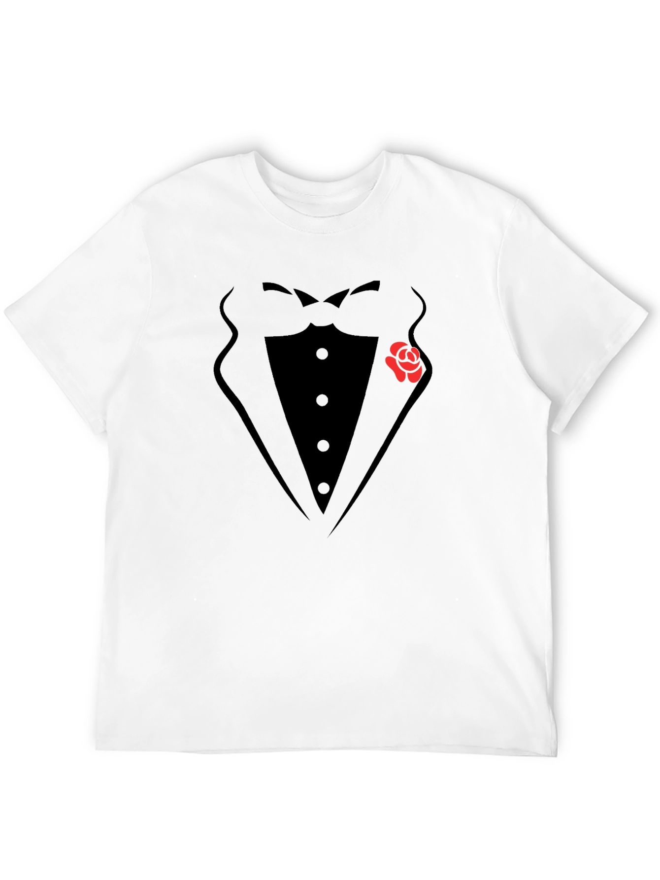 Tuxedo Style Graphic Tee Shirt