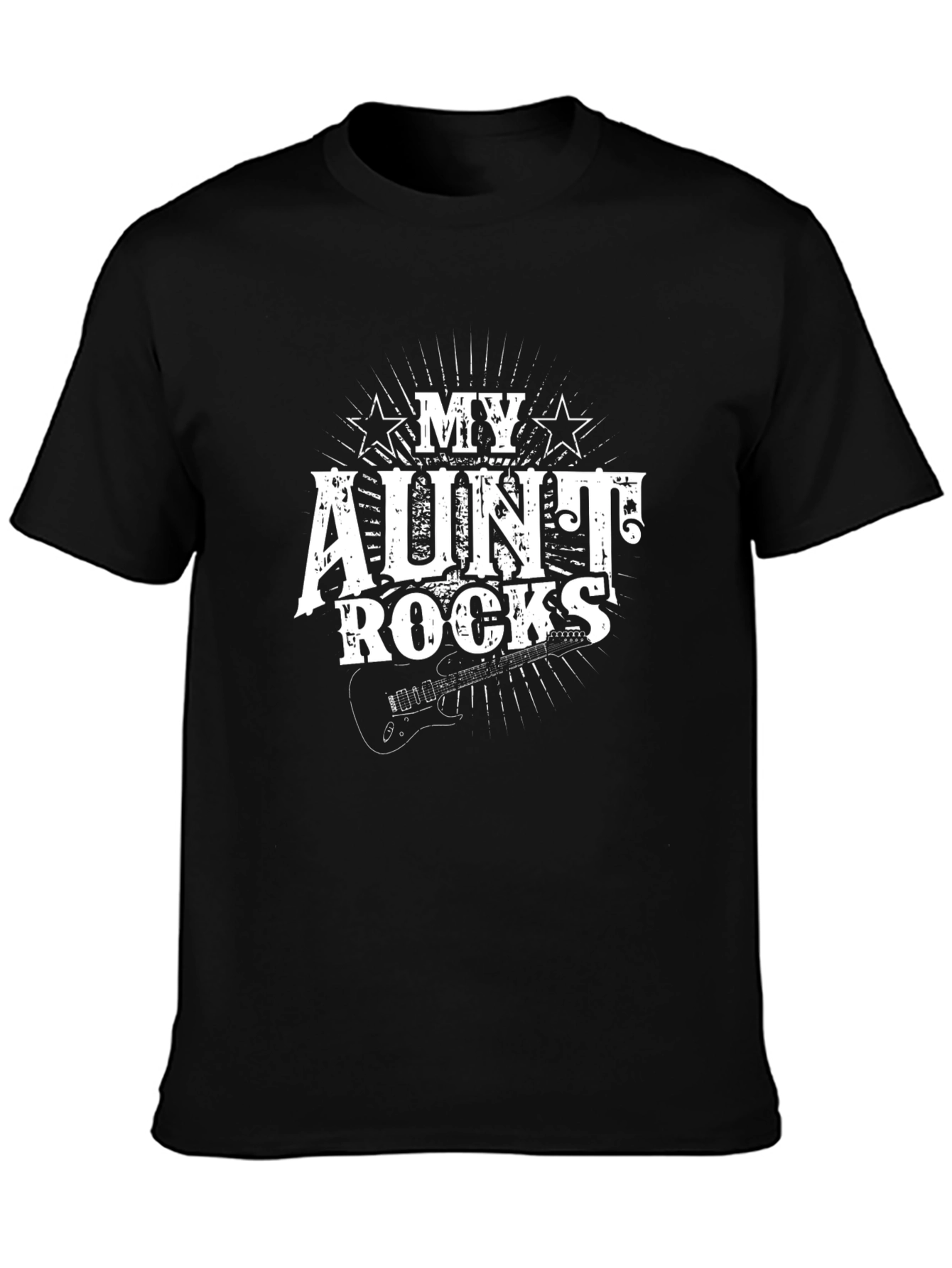 My Aunt Rocks Graphic Tee - Black Cotton T-Shirt