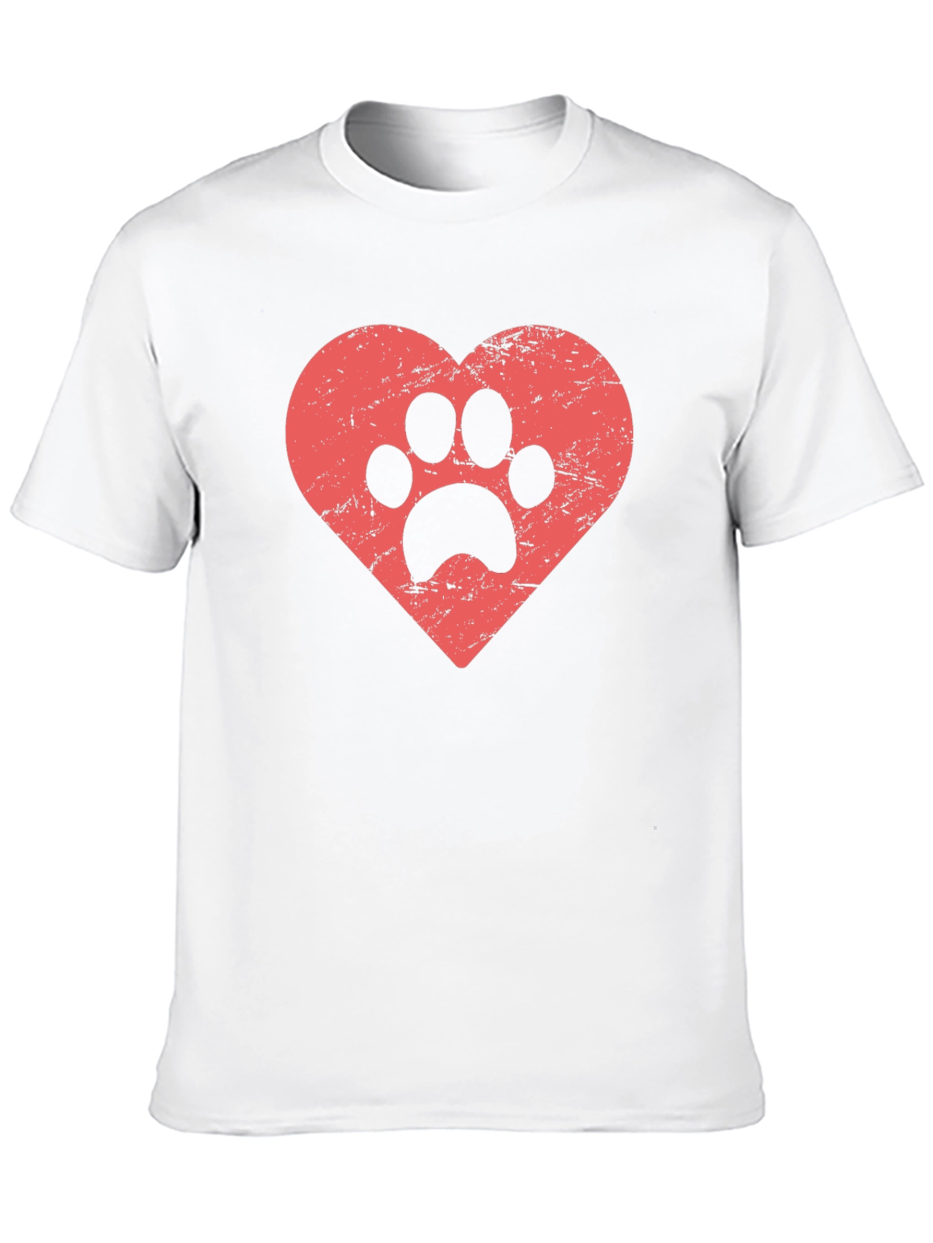Dog Paw Heart Graphic Tee - Black