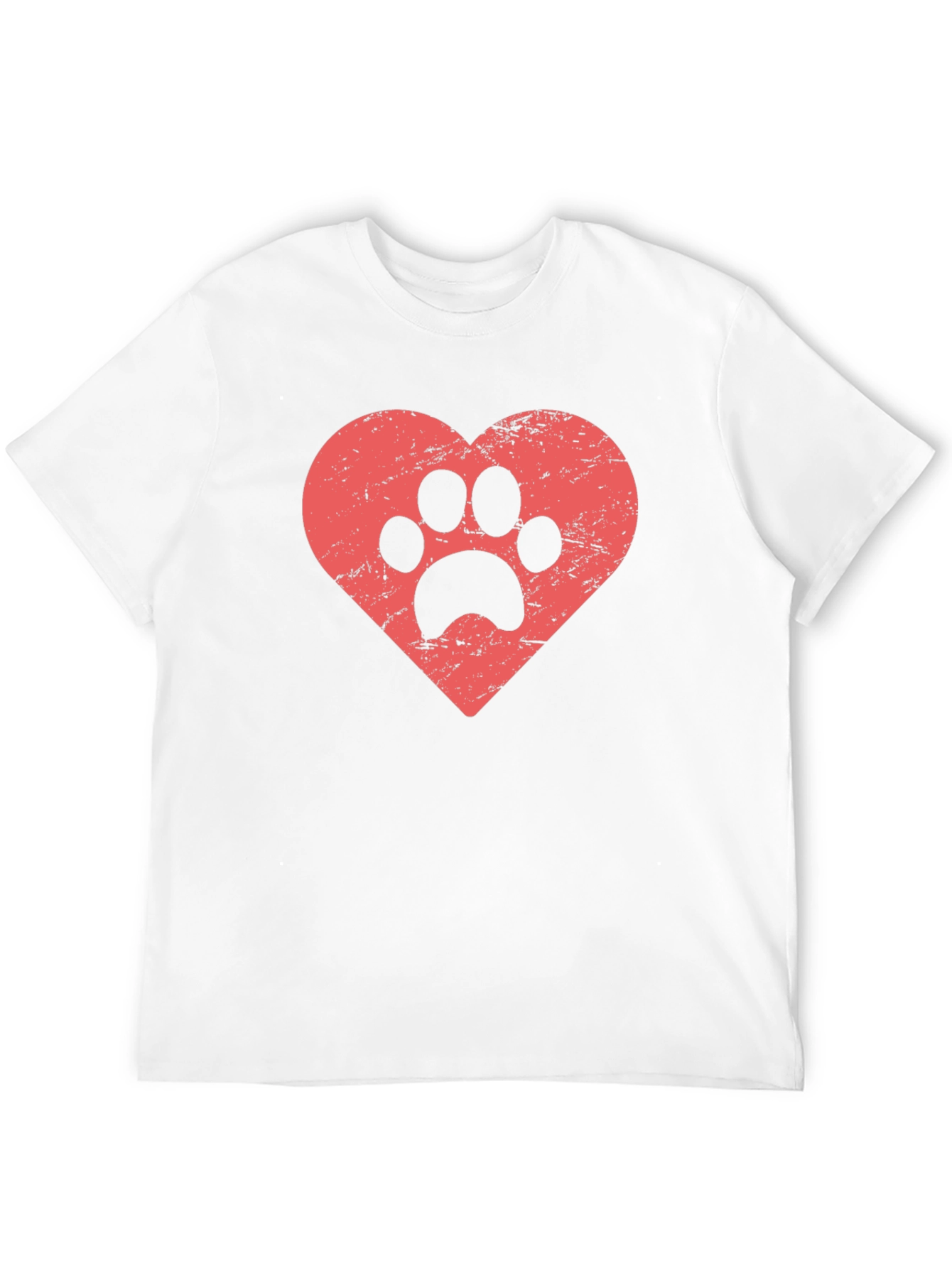 Dog Paw Heart Graphic Tee - Black