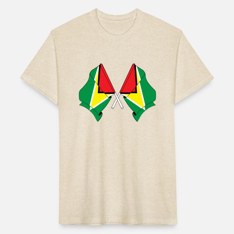 Two crossed flags of Guyana