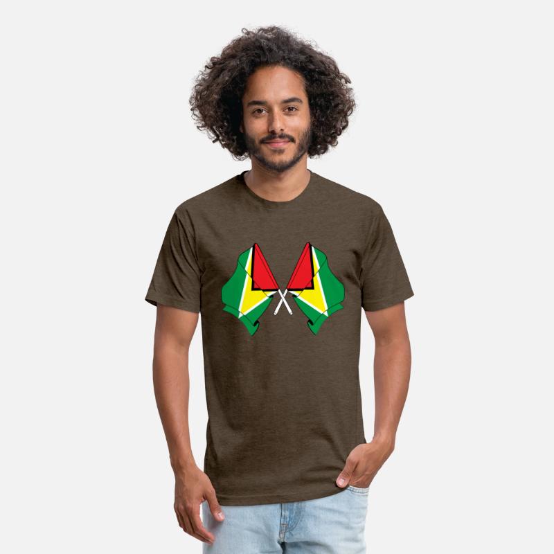 Two crossed flags of Guyana