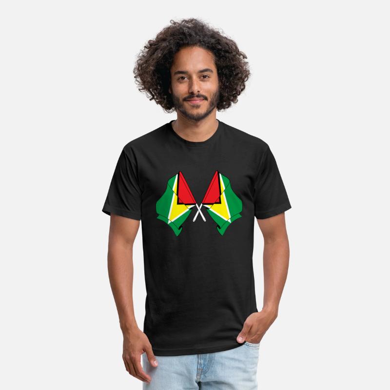 Two crossed flags of Guyana