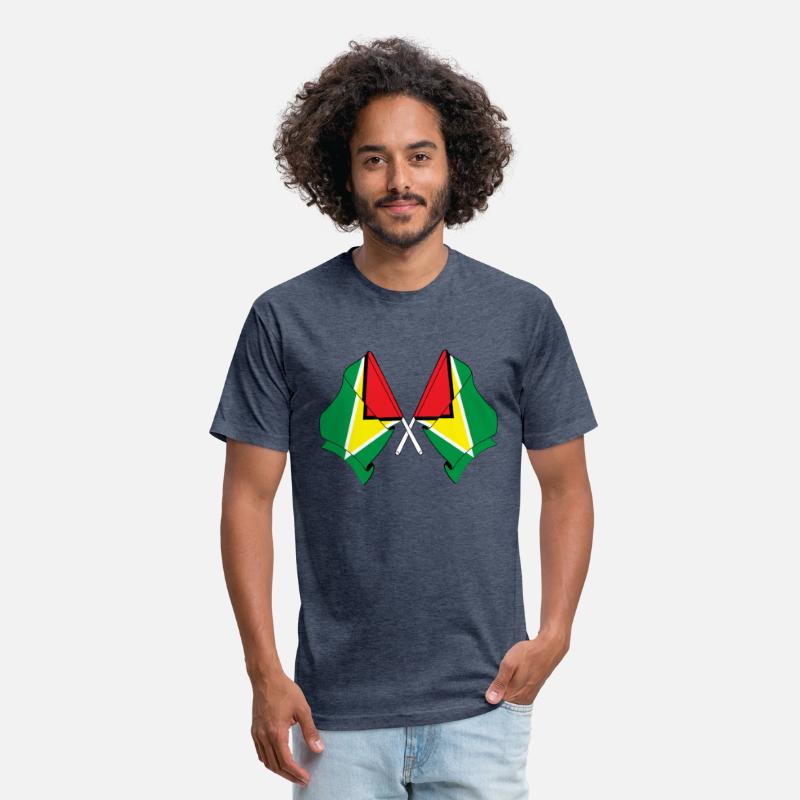 Two crossed flags of Guyana