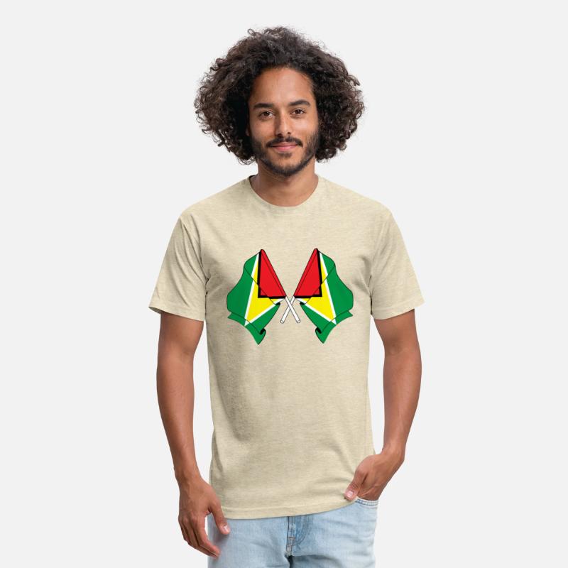 Two crossed flags of Guyana