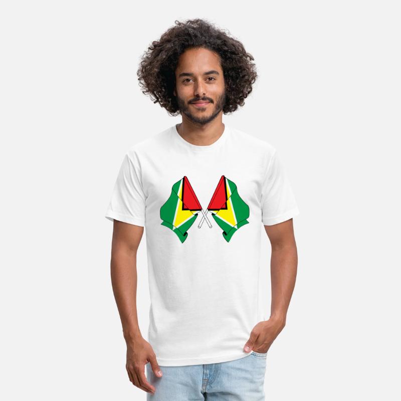 Two crossed flags of Guyana