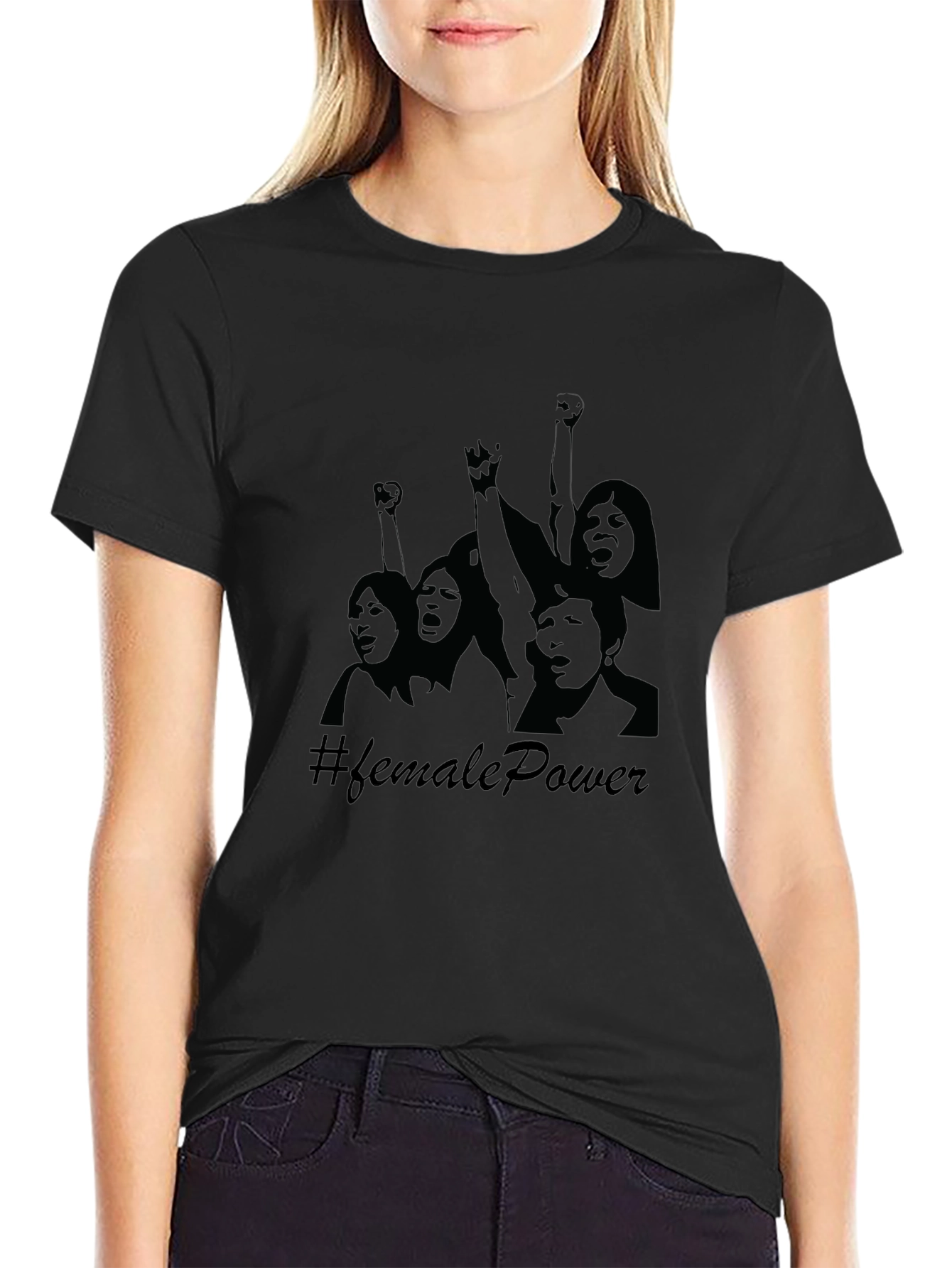 Female Power Graphic Tee - Black