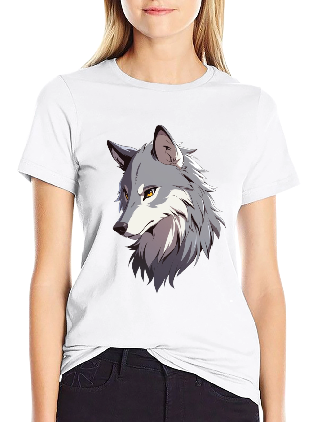 Wolf Graphic Print T-Shirt - Stylish Animal Tee