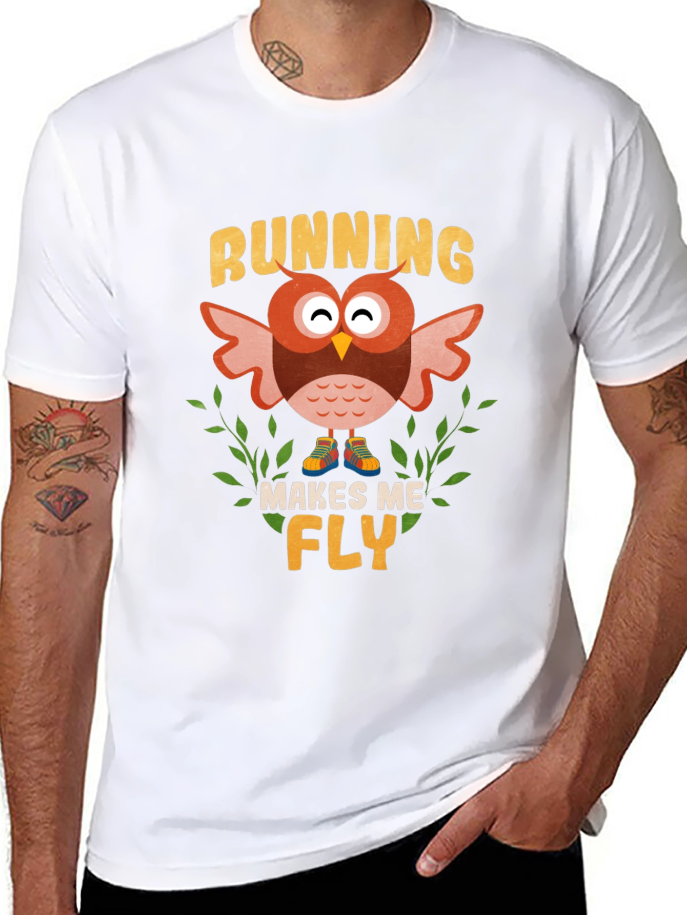 Running Owl Makes Me Fly T-Shirt