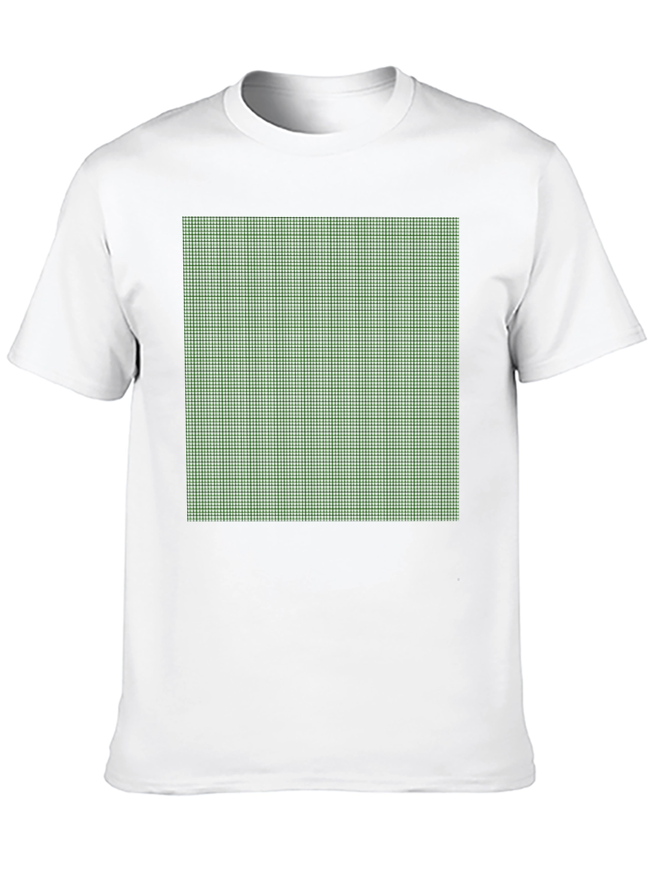 Modern Grid Pattern Tee - Black Cotton Blend