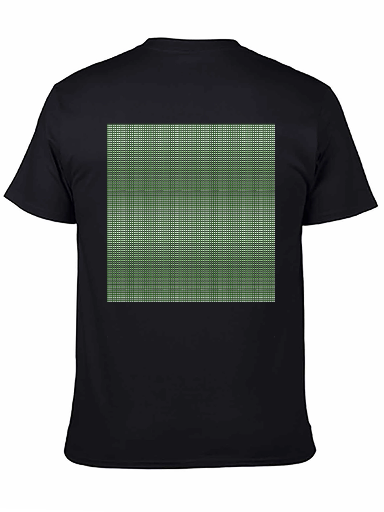Modern Grid Pattern Tee - Black Cotton Blend