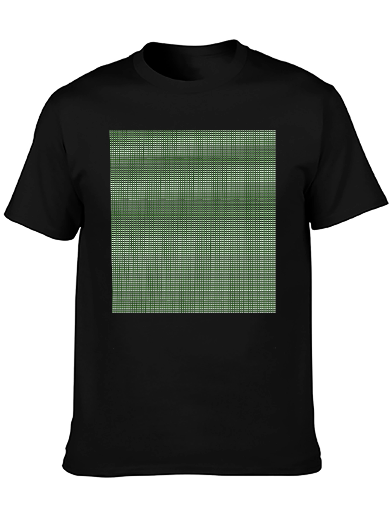Modern Grid Pattern Tee - Black Cotton Blend