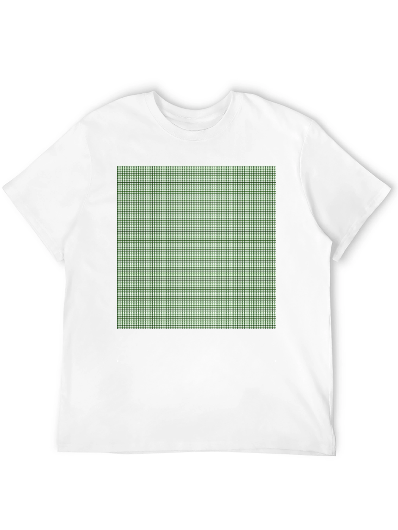 Modern Grid Pattern Tee - Black Cotton Blend