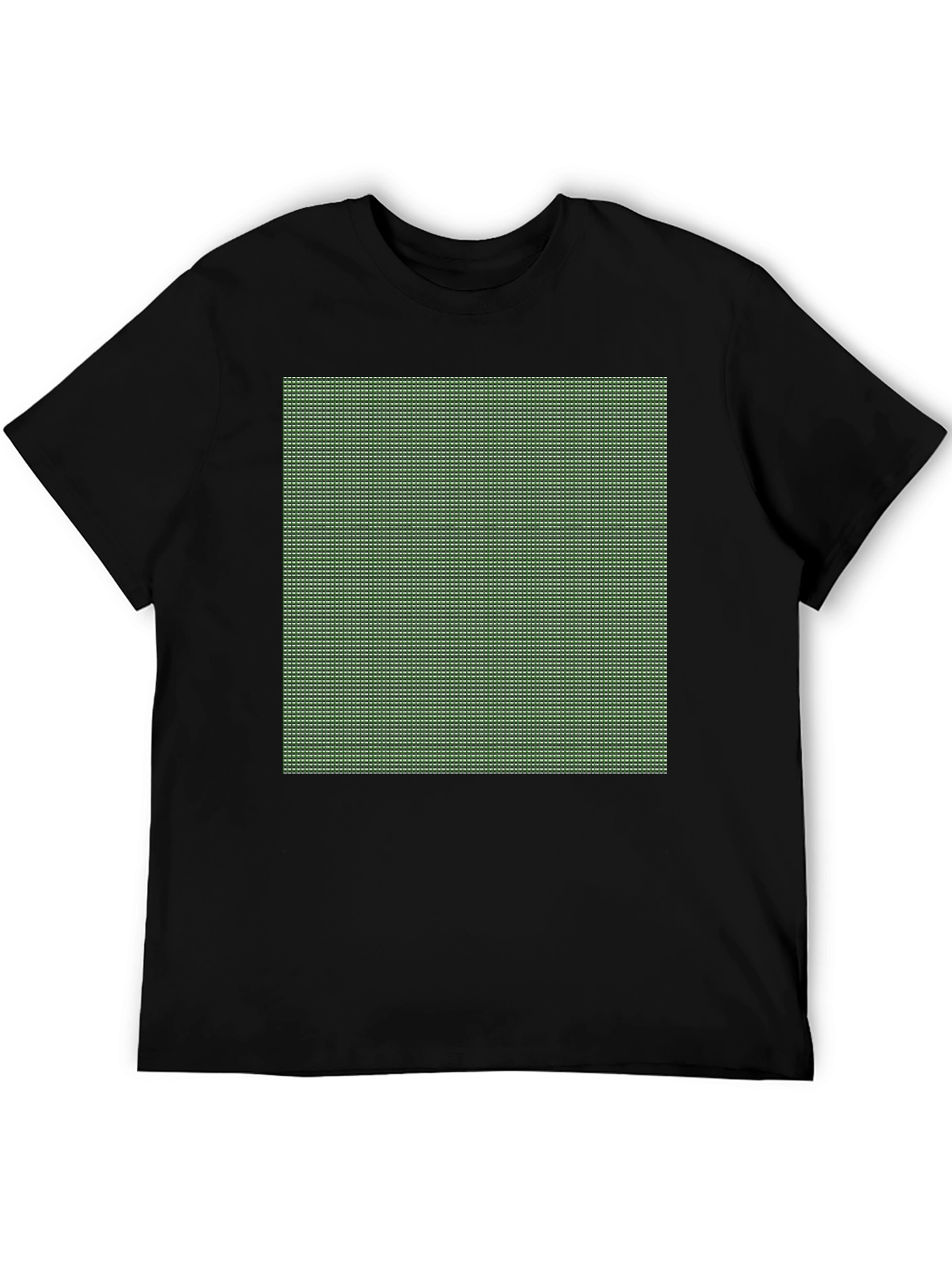 Modern Grid Pattern Tee - Black Cotton Blend