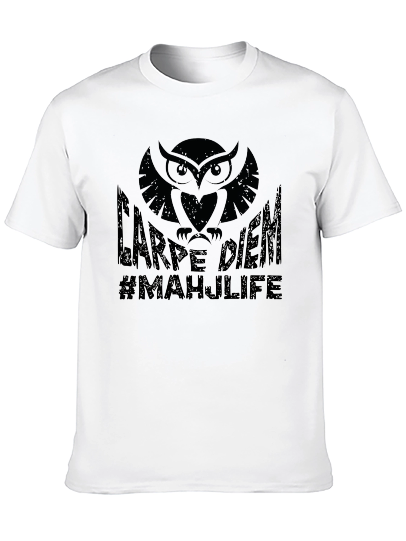 Carpe Diem Owl Graphic Black T-Shirt
