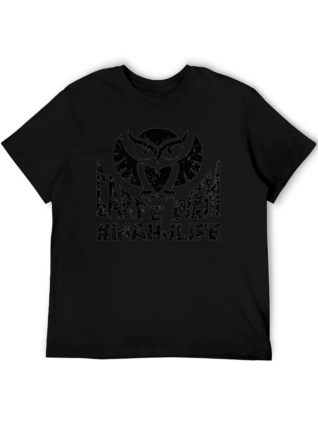 Carpe Diem Owl Graphic Black T-Shirt