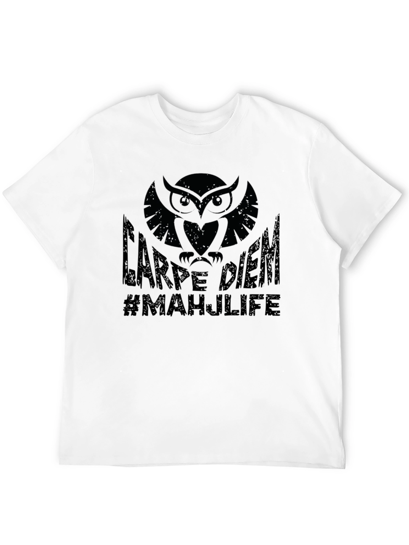 Carpe Diem Owl Graphic Black T-Shirt