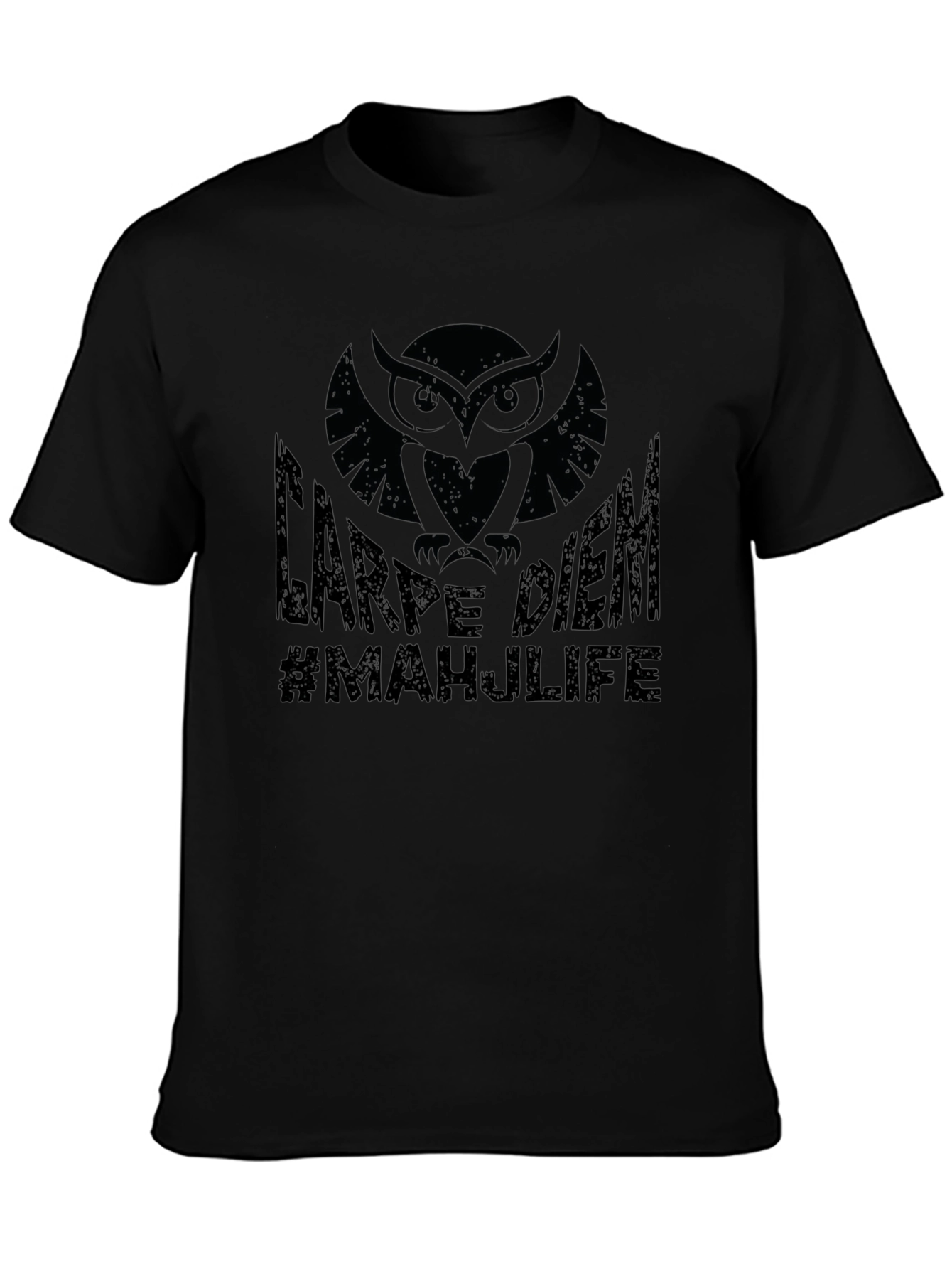 Carpe Diem Owl Graphic Black T-Shirt