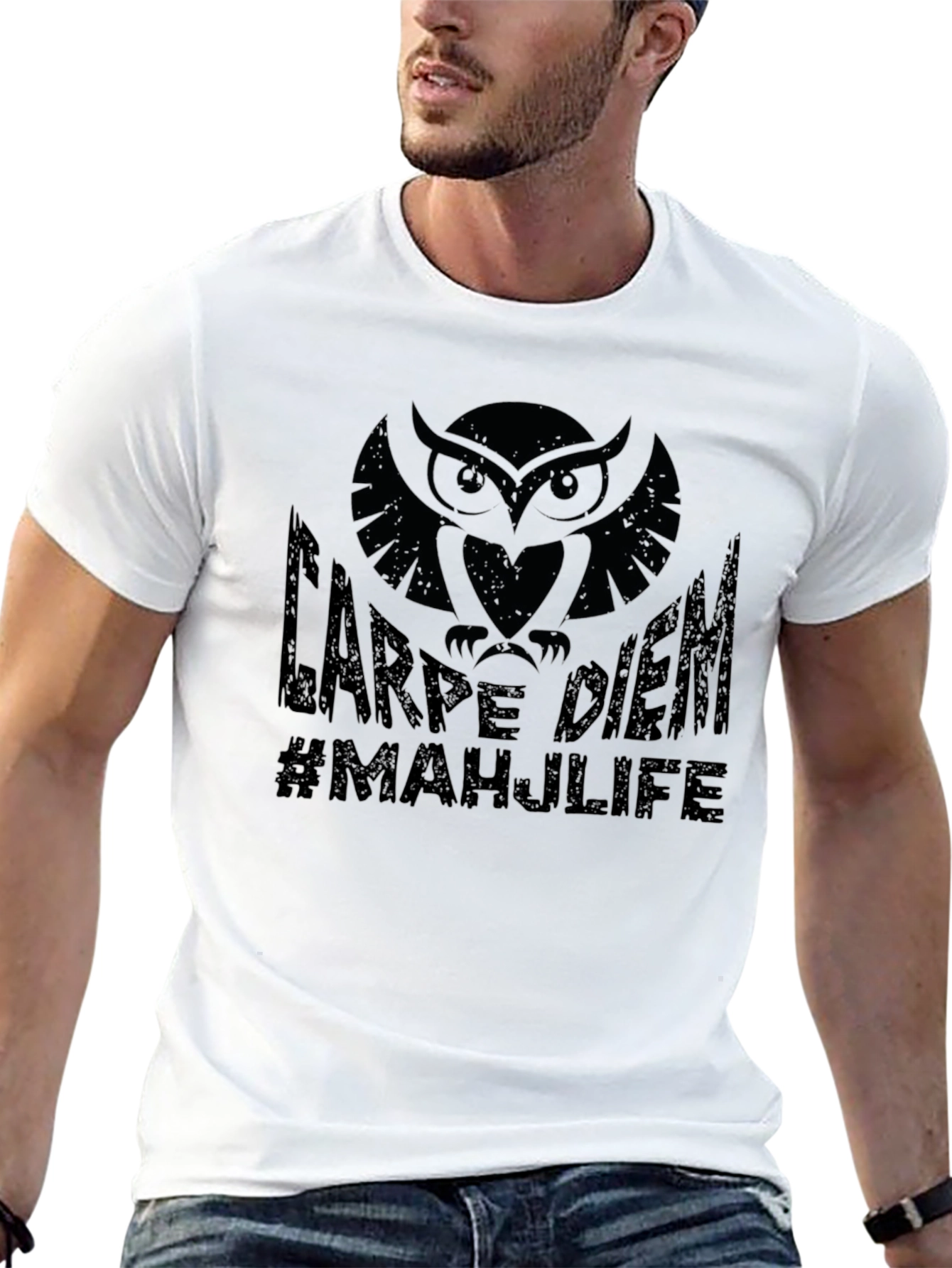 Carpe Diem Owl Graphic Black T-Shirt