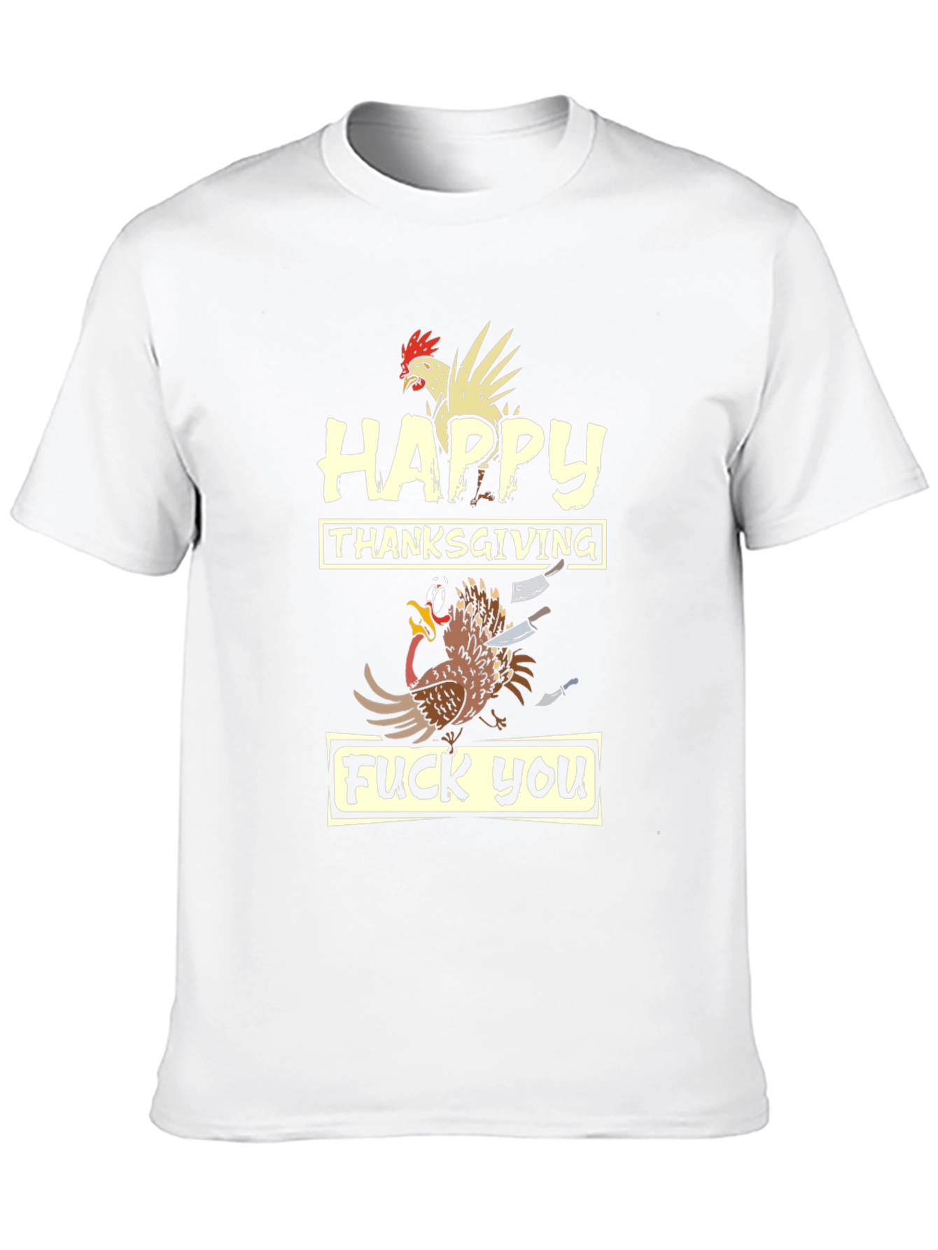 Happy Thanksgiving Funny Turkey Graphic T-Shirt