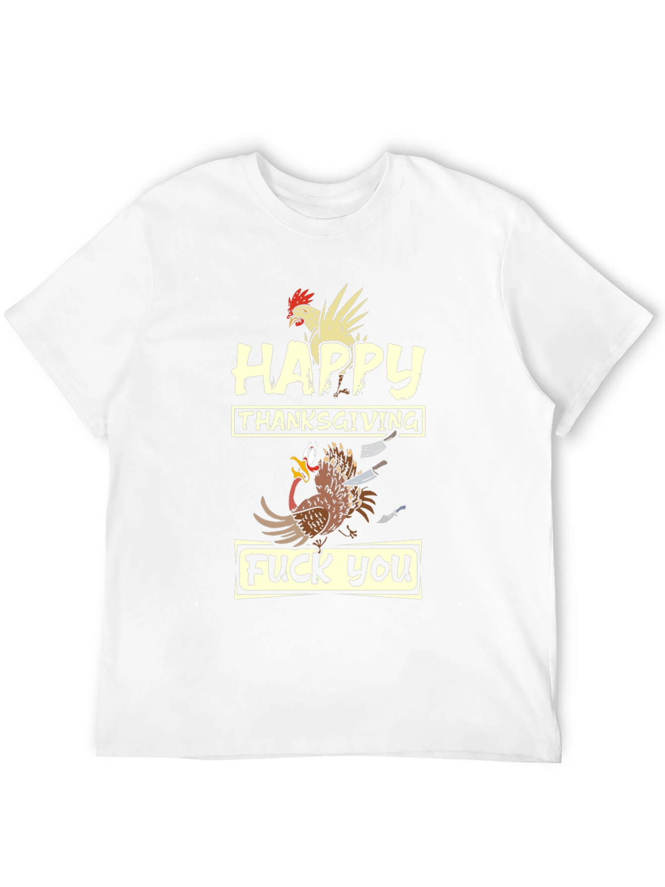 Happy Thanksgiving Funny Turkey Graphic T-Shirt