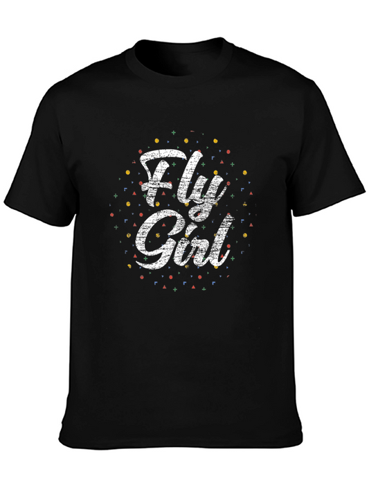 Fly Girl Graphic Tee - Black Cotton T-Shirt