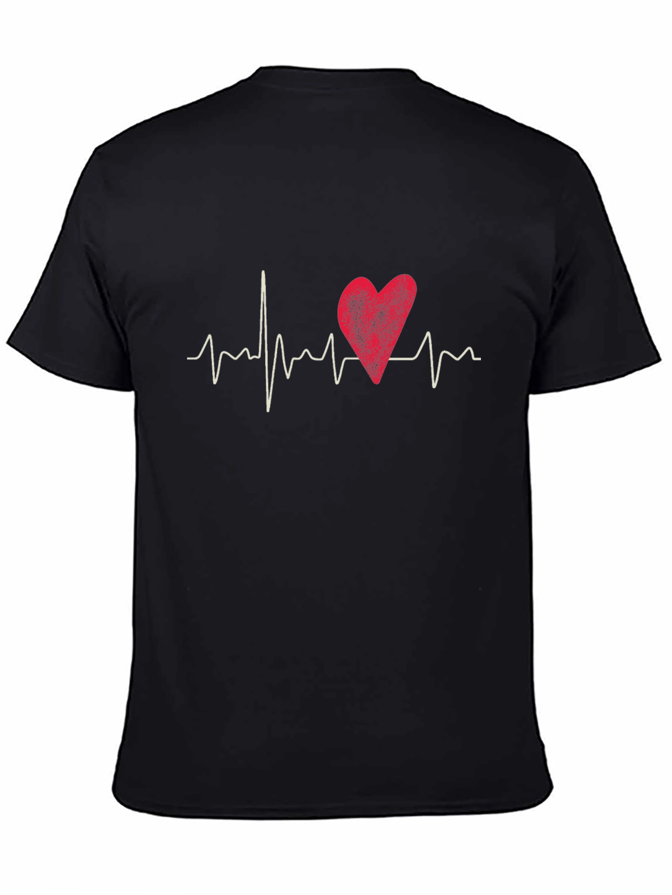 Heartbeat Graphic Black T-Shirt