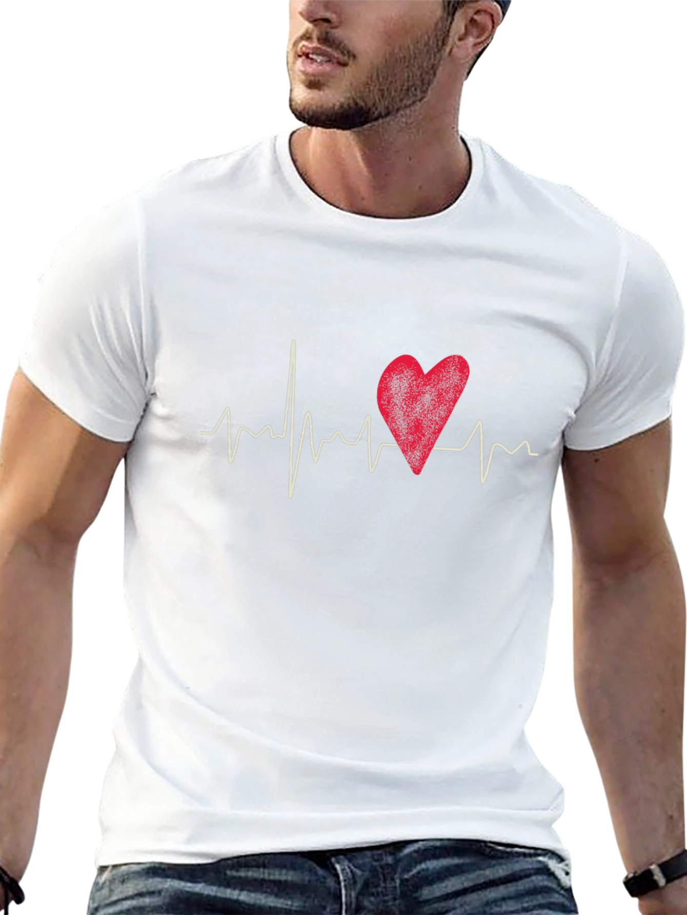 Heartbeat Graphic Black T-Shirt