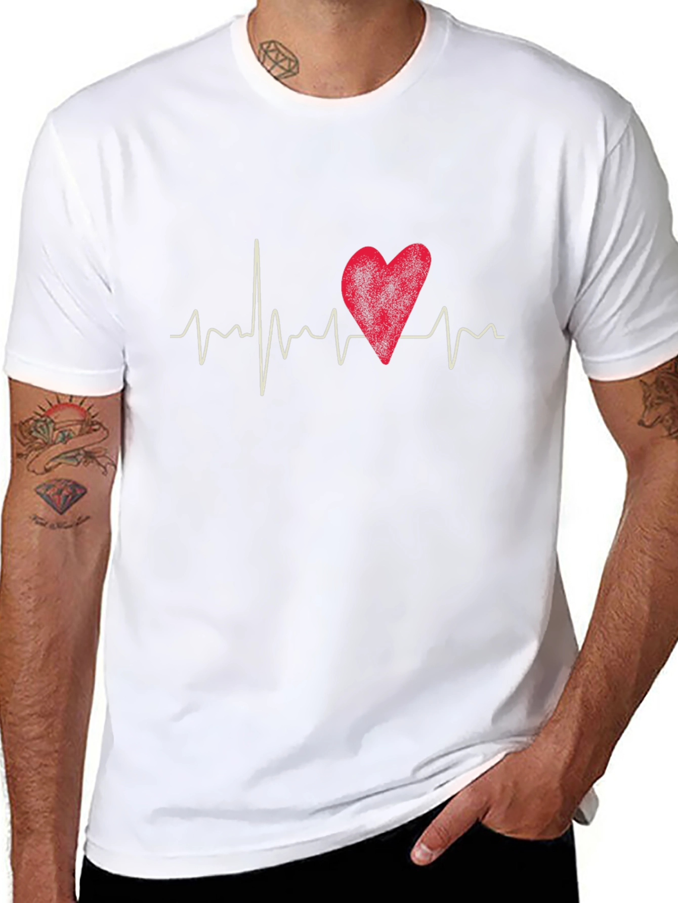 Heartbeat Graphic Black T-Shirt